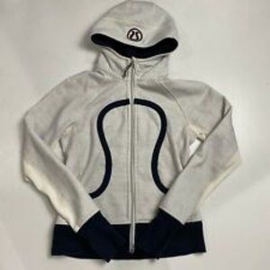 Scuba Hoodie Gray White Navy Blue Zip Hoodie 4